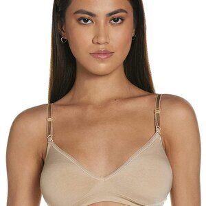 Women's Wireless T-shirt Bra, Moisture-wicking Convertible Smoothing Bra, Full-c